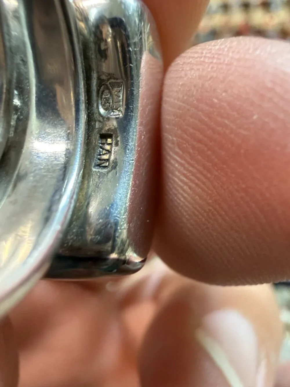 Sterling silver chunky Dichronic glass ring